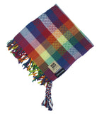 George keffiyeh rainbow by Tahrir Scarf in red, white and blue (shipping fold)