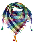 Jami rainbow keffiyeh by Tahrir Scarf (neck fold)